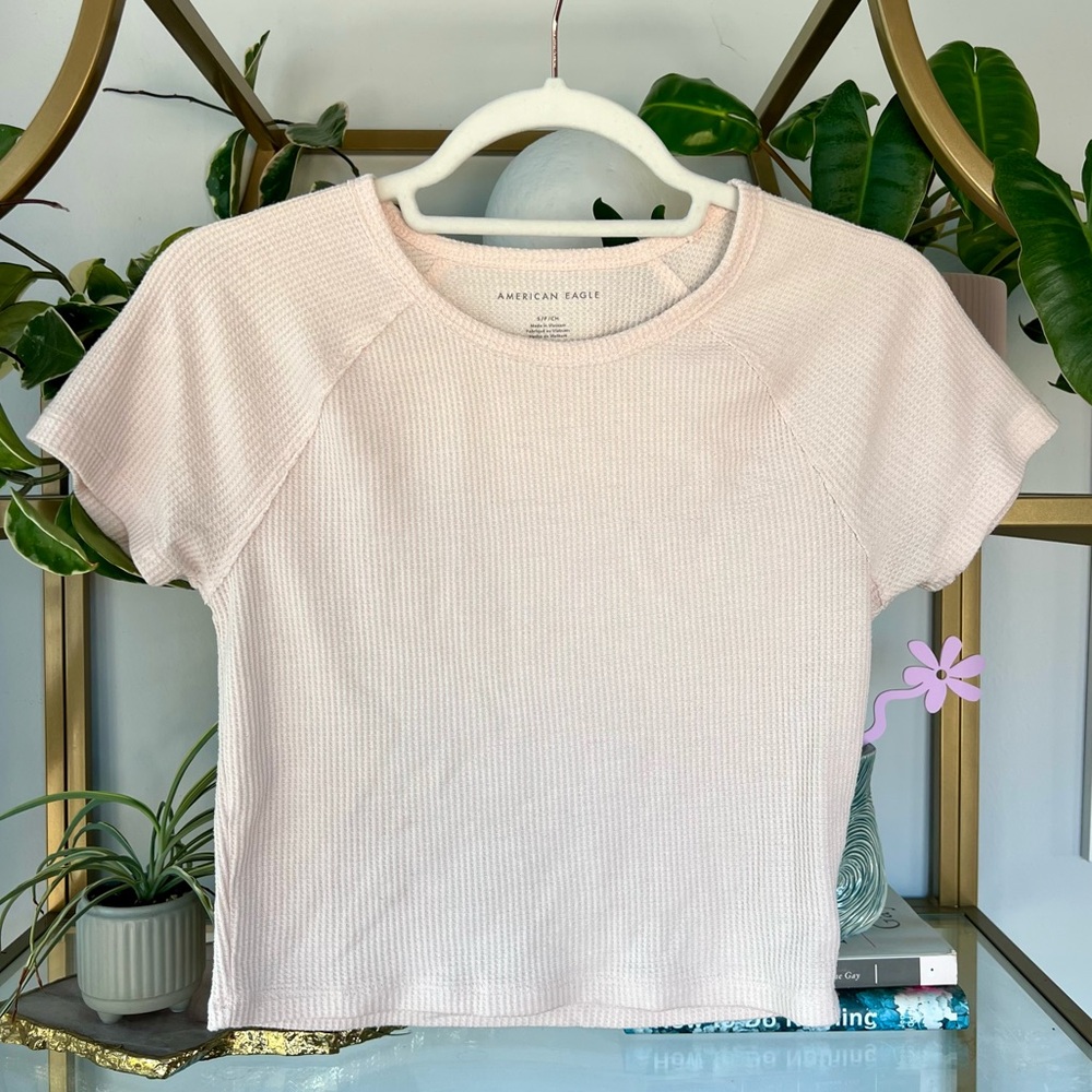 American Eagle Waffle Knit Tee